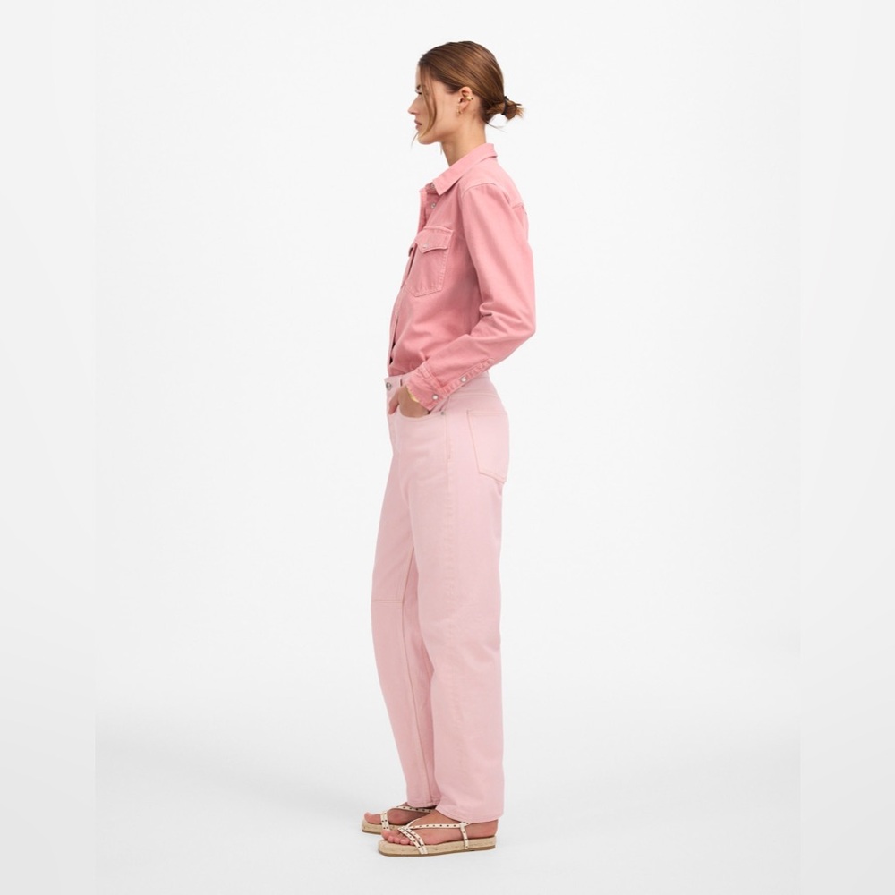 NWT Madewell The Darted Barrel-Leg Jean in Pink Size 32 - Picture 2 of 10